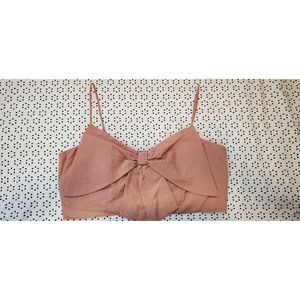 Pink Crop top with a bow